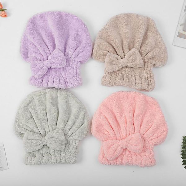 

towel women shower caps quick-drying hair cap dry super absorbent coral velvet hat head cover spa turban