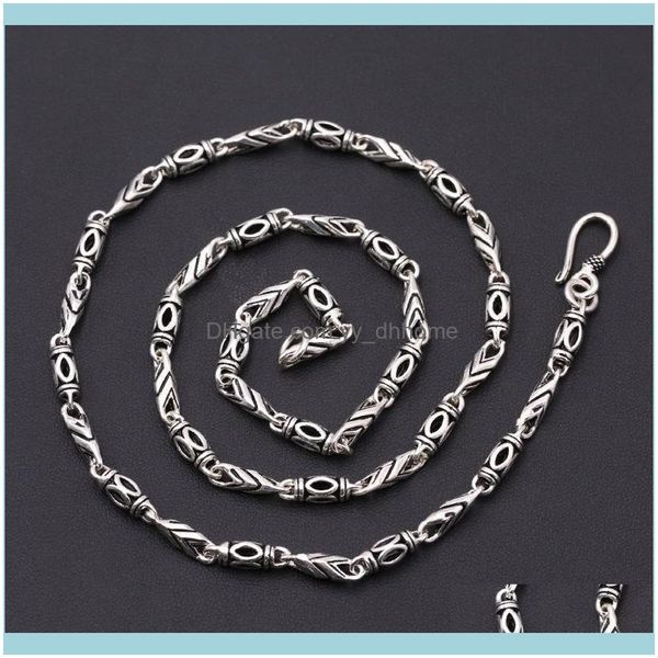 

necklaces & pendants jewelryfashion s925 sterling sier retro thai personality punk style trendy hollow section bone men and women necklace c, Silver