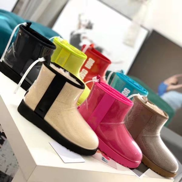 

waterproof snow boots rabbit fur soft winter 2021 new antie warm plus cashmere size 42 shoes comfortable joker anti-slip celebrities with th, Black
