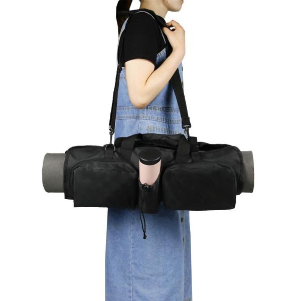 

yoga mats large capacity oxford cloth multi-pocket mat storage bag portable sports backpack cylinder