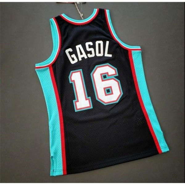 

custom men youth women vintage pau gasol mitchell ness college basketball jersey size s-4xl or custom any name or number jersey, Black