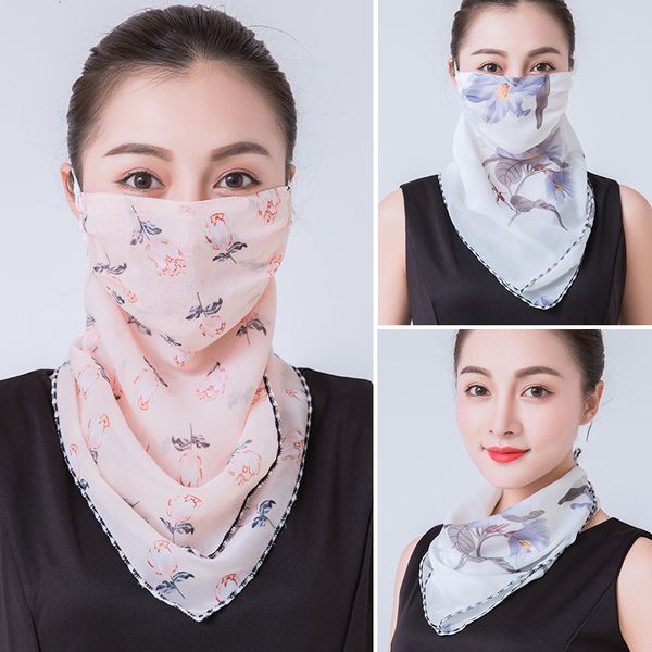 

neck sunscreen triangle women's summer ear scarf thin spring and autumn veil mask