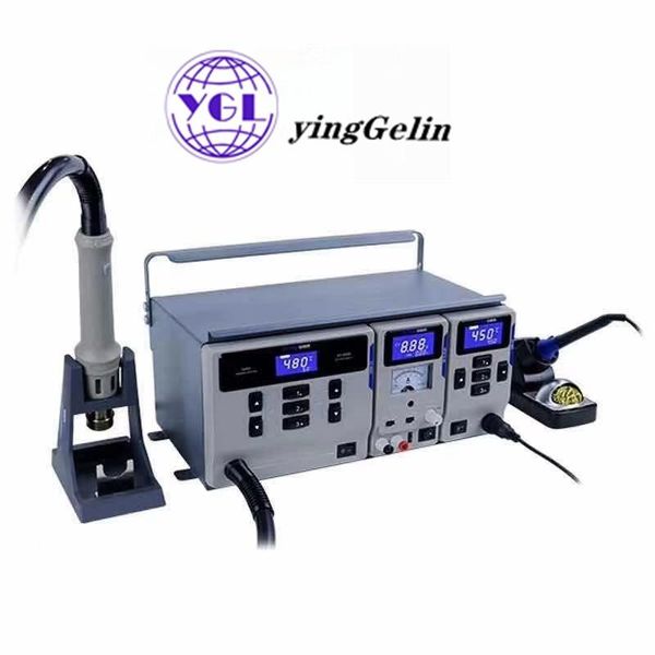 

full set ms-300 air smd soldering station digital 3 in 1 bga rework with mobile phone iron cell repairing tools