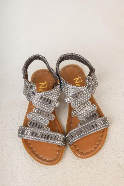 

sandals platinum cubic zirconia female child, Black