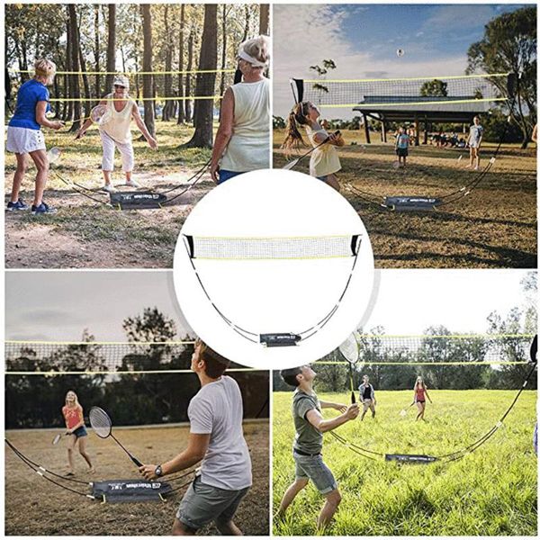 

outdoor portable badminton net foldable volleyball tennis nylon rack equipment sets