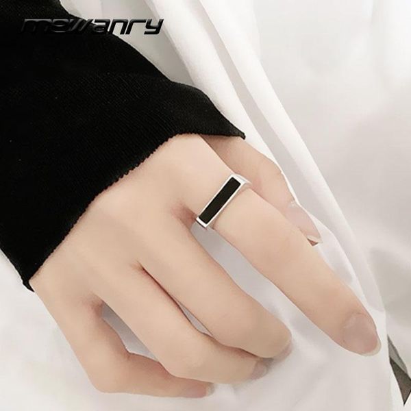 

cluster rings mewanry 925 sterling silver 2021 trend punk vintage couples black geometric girls party jewelry birthday gifts wholesale, Golden;silver