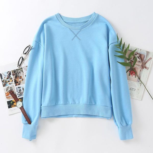

hoodies solid color full sleeve women sweatshirt basic tracksuit female hoodies pullovers casual loose rib streetwear hoody, Black