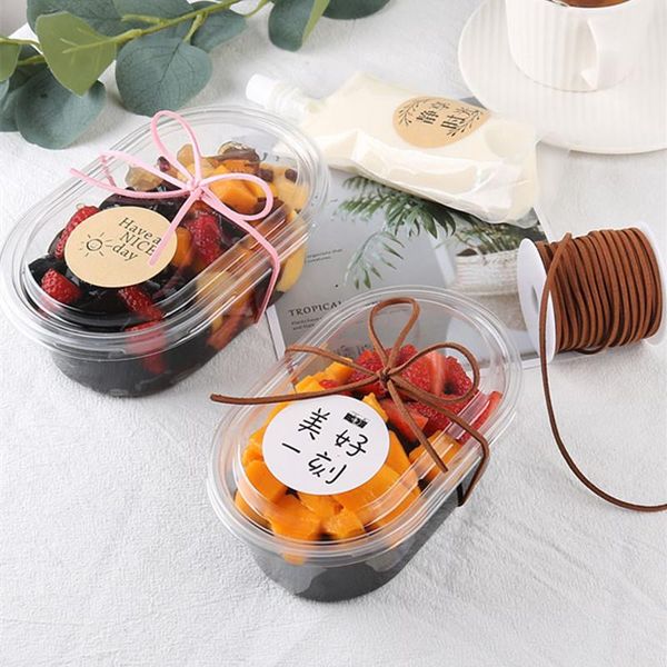 

disposable dinnerware 25 sets 400ml 450ml 640ml pet plastic ice cream bowl transparent packaging cake dessert cups with lids pa