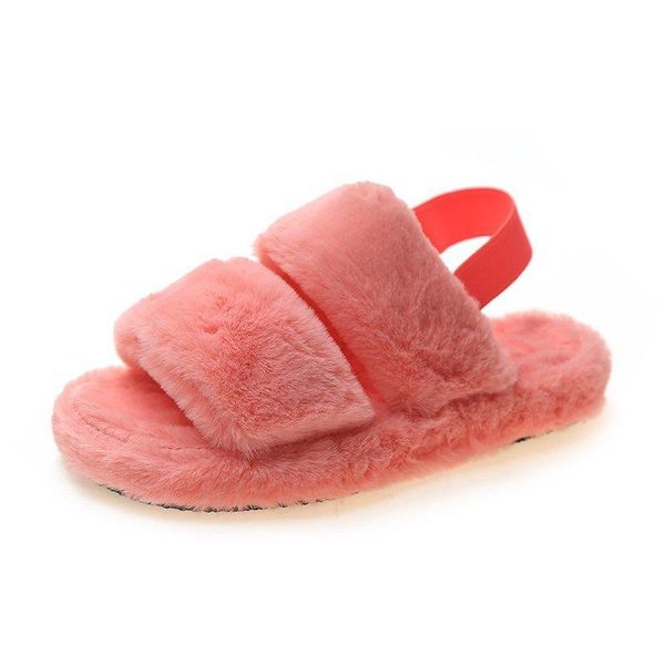 

women's plush slippers large size winter flat indoor shoes women womens fur black