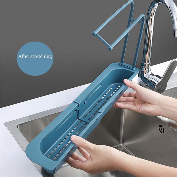 

hooks & rails sink shelf soap sponge drain rack storage basket bag faucet holder adjustable bathroom kitchen accessories