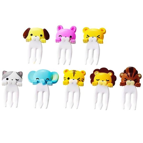 

8pcs lovely cartoon fruit forks picks inserts bento for kids