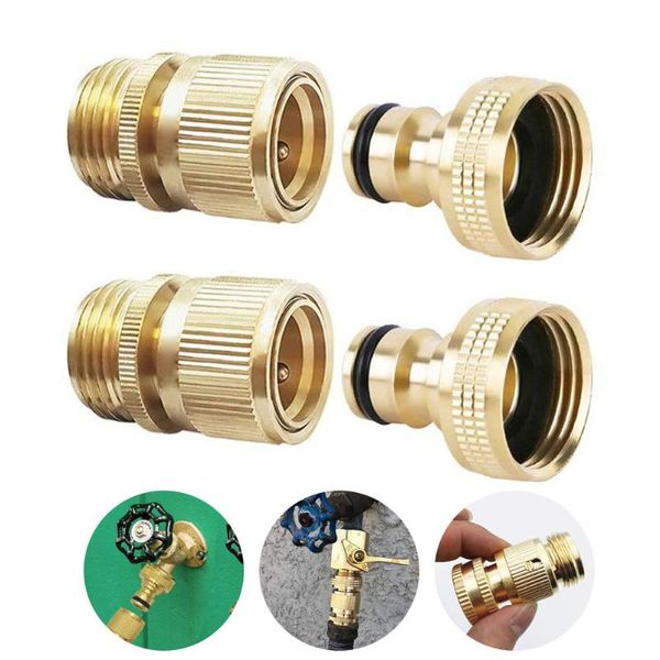 

watering equipments 3/4 inch garden hose pipe in line tap shut off valve fitting irrigation connectors connector quick connect 2pc