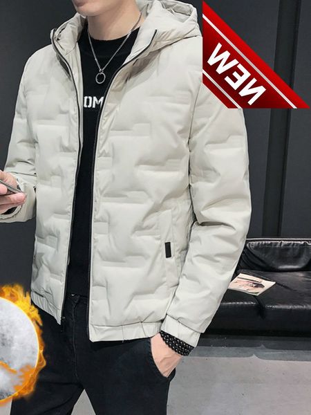 

winter trendy slim mens warm white goose down jacket fashion coat clothes, Black