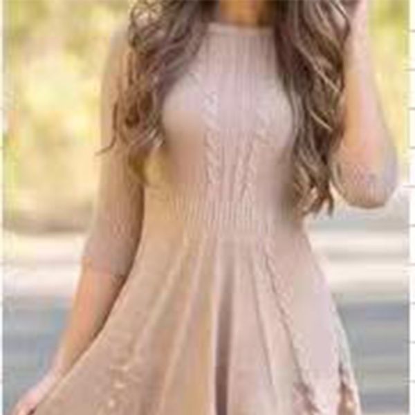 

new sweater women's loose knitted wool dress, White