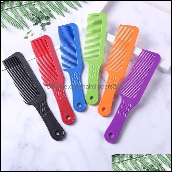 

hair brushes care & styling tools products 1 pc carbon antistatic 3d hairdressing clipper comb anti slide handle barber haircut stick for pr, Silver
