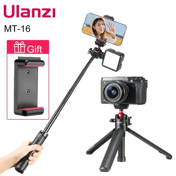 

ulanzi mt-16 extend tablet tripod with cold shoe for microphone led video fill light smartphone slr camera tripods