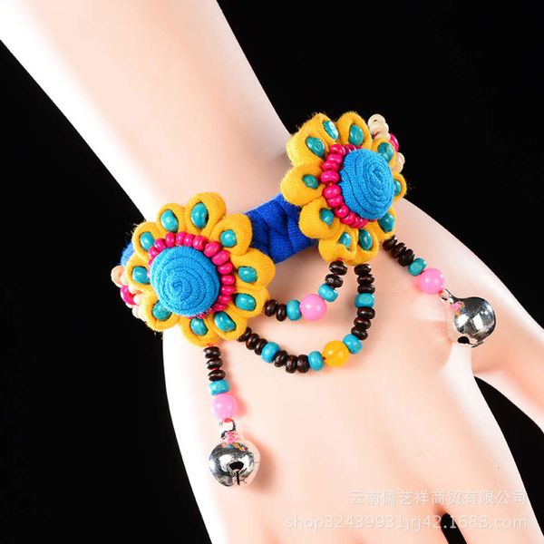 

national style cloth art lijiang characteristic jewelry stage performance artistic bracelet female, Black