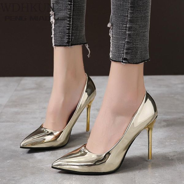 

dress shoes wdhkun women fashion sweet silver square high heel pumps lady casual golden 9cm mujer tacones altos, Black