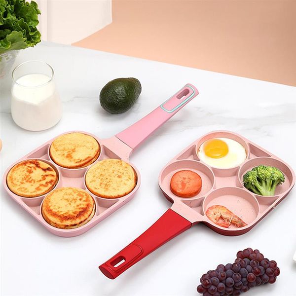 

pans 4-cavity non-stick egg frying pan aluminum alloy ham breakfast cooking pot kitchen tool maker