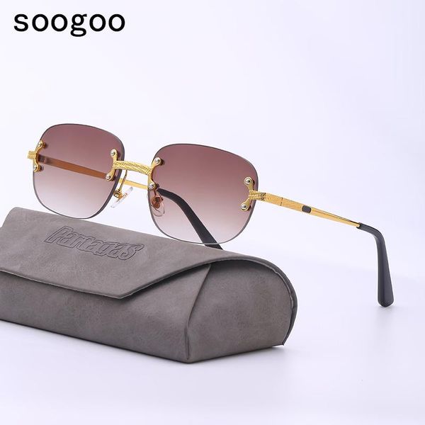 

sunglasses trendy retro frameless square stylish vintage stone texture carving sun glasses designer eyewear brillen, White;black