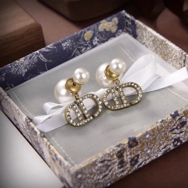 

70% off luxury jewelry brass hanfeng inlaid brick star same pearl earrings s925 silver earpin female, Golden;silver