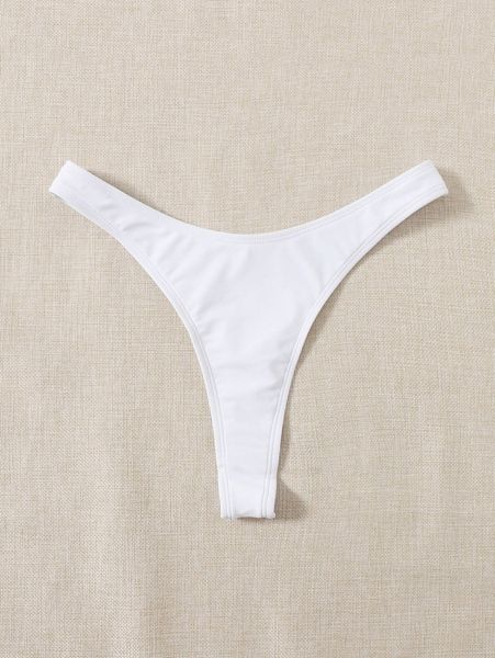 

solid bikini panty p7wr#, White;black