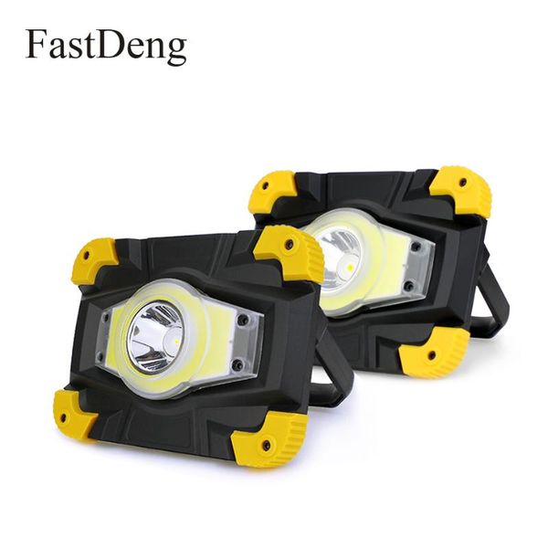 

portable cob led spotlight floodlight 18650 battery rechargeable multi-fuction outdoor working light for grassland camping lanterns
