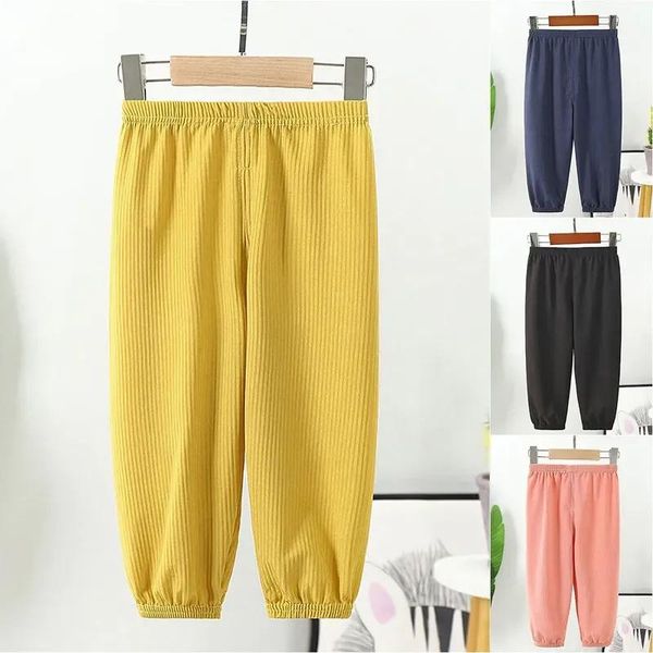 

trousers summer solid color pants kids anti-mosquito eaist waist pant baby boy girls baggy basic bloomers, Blue