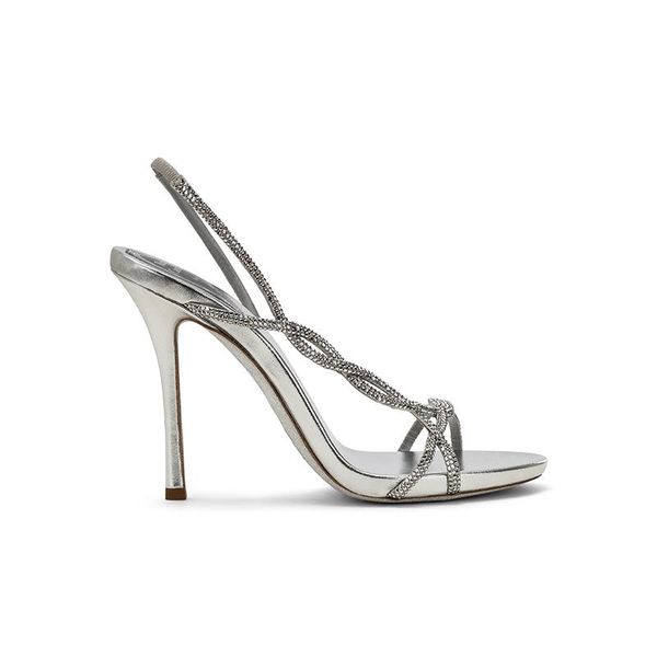 

ins woman crystal woven high heel sandals rhinestones lady summer cross straps open toe stiletto sandal, Black