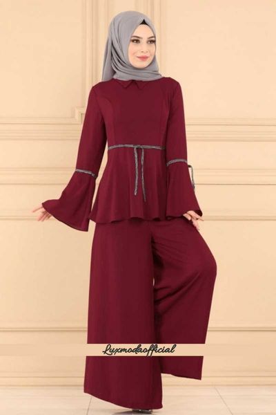 

trouser skirt suit pl369 ethnic clothing, Red