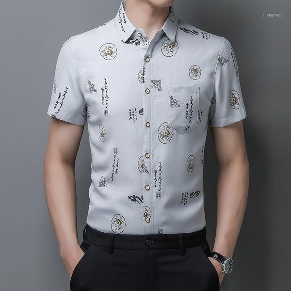 

men's dress shirts fashion shirt men chinese dragon cotton linen summer short sleeve casual slim fit camisa masculina clothing c775, White;black
