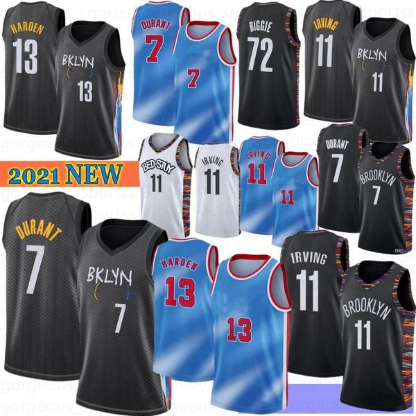 

Kevin 7 Durant Men Basketball Jersey Kyrie 11 Mens Irving 13 Harden College Jerseys Camisetas de baloncesto 2021 S-XXL 72 Biggie Stock, Color1