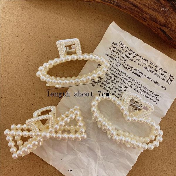 

hyperbole big pearls acrylic hair claw clips size makeup styling barrettes for women accessories hairpin1