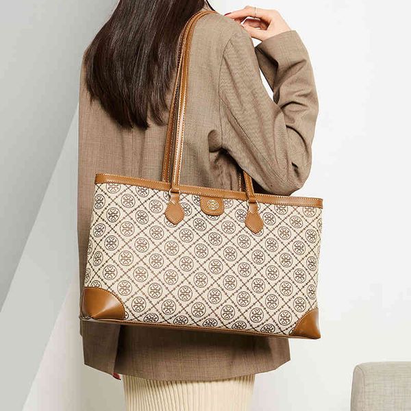 

bag handbag portable tote women's large capacity 2021 autumn and winter fashion canvas shoulder printed, Black;red