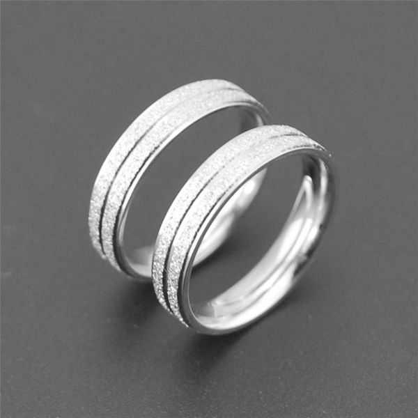 

wedding rings 2021 style sliver color stainless steel finger for women vintage 4mm engagement bands fashion jewelry gifts, Slivery;golden