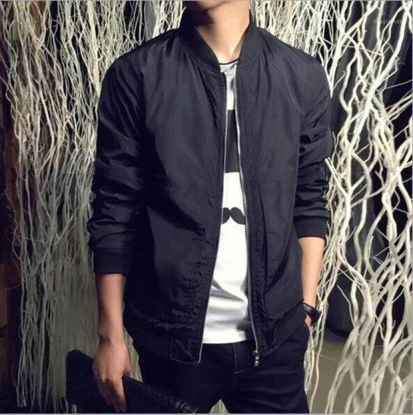 

men's jackets 2021 autumn winter thin solid color baseball collar young casual clothing men bomber military tactical clothes, Black;brown