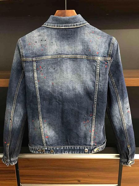 

men's jackets denim jacket men coat dark blue casual cotton turn-down collar long sleeve bomber for man 98362, Black;brown