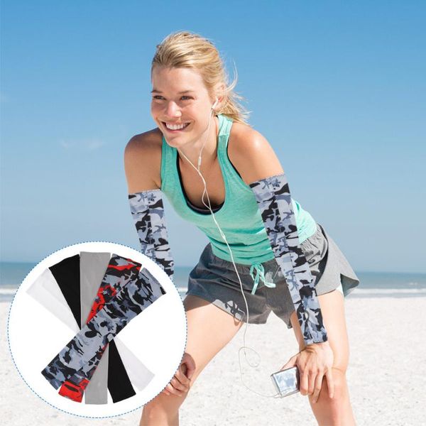 

elbow & knee pads 5 pairs cooling arm sleeves outdoor cycling, Black;gray