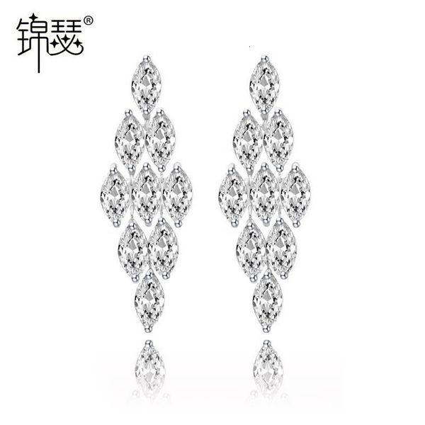 

jewelry charm stud tassel aaa zircon earrings diamond all female, Golden
