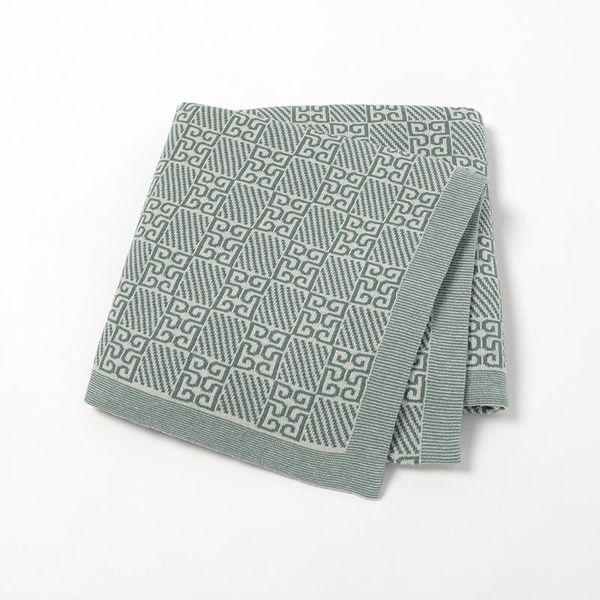 

blankets & swaddling infant baby blanket 100%cotton knitted born girl boy plaid bed basket crib quilt fashion letter toddler stroller wrap s