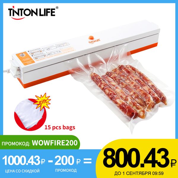 

vacuum sealer packaging machine 220v/110v household food vacuum sealer film sealer vacuum packer including 15pcs bags