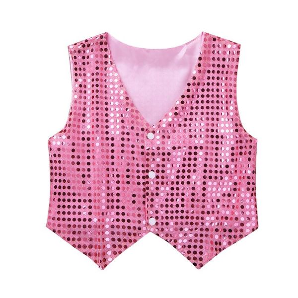 

waistcoat kids boys glittery sequined vest costume for party choir jazz dance stage performance fashion boy clothes, Camo