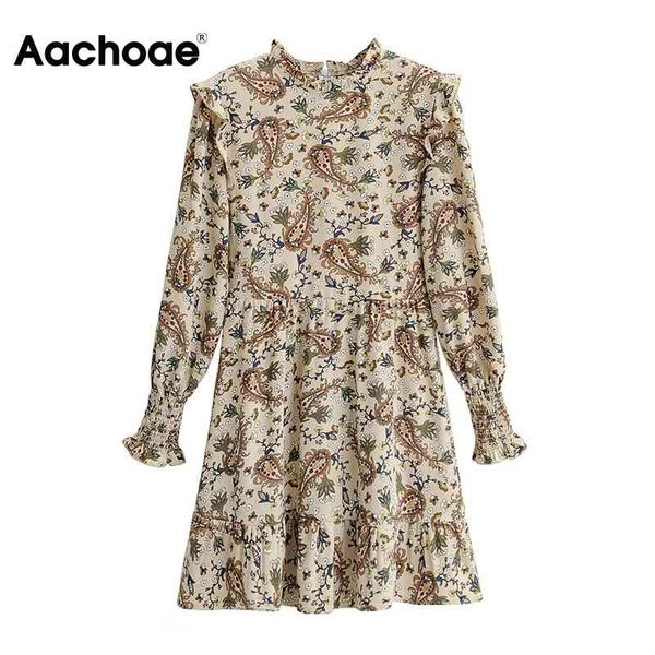 

vintage floral print ruffles casual pleated butterfly long sleeve boho beach mini dress vestido de mujer 210413, Black;gray