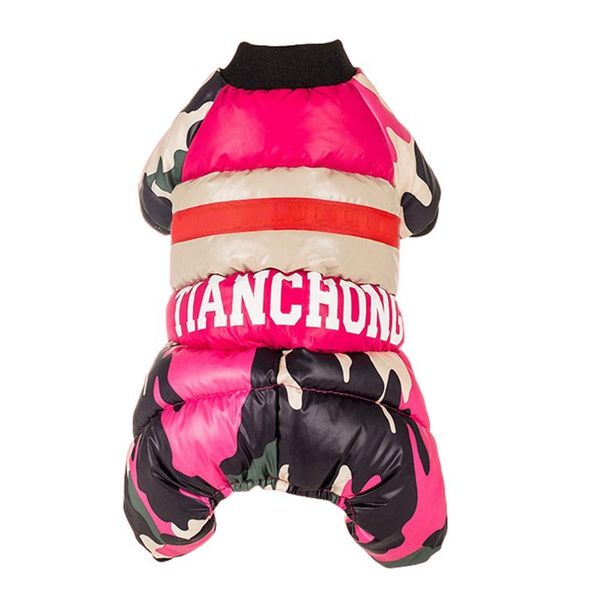 

dog apparel long sleeve winter cotton coat for dogs windproof puppy keep warm thickening costume color patched accessories