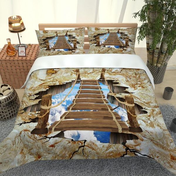 

latest printing ladder comfortable bedding home textiles single bed double duvet cover pillow case sheet boy girl set sets