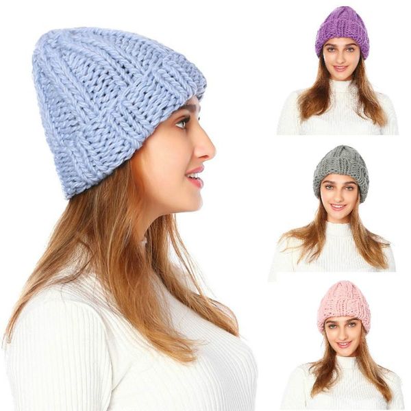 

women's knitted cap flexible solid color rib winter windproof thick warm ski for snowboarding skating cycling caps & masks, Black