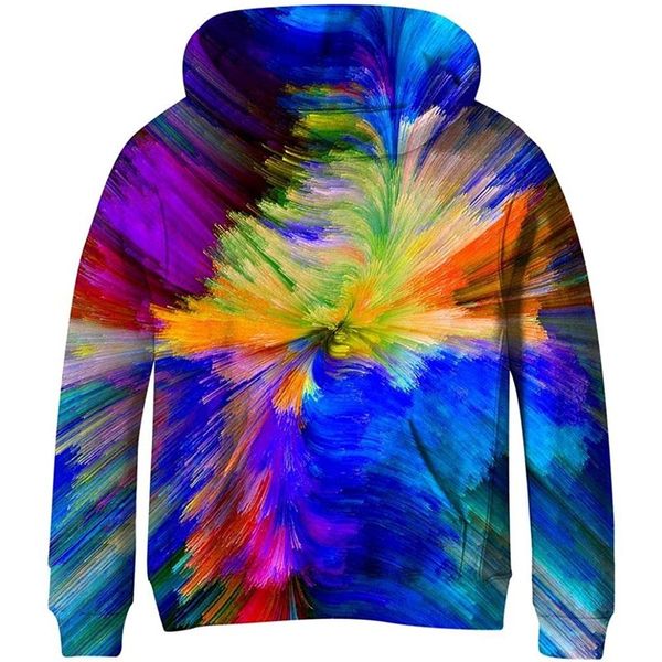 

multicolor flower comfortable pattern novelty hoodie for boys and girls 3d printing pullover hooded sweater with pocket 100-160, Black