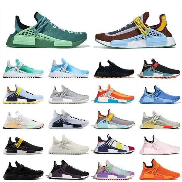 

fashion 2021 human race nmd running sports shoes mens women extra eye purple chocolate black white orange pale nude trainers sneakers pharre, White;red