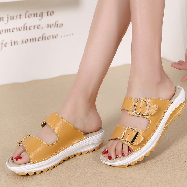 

sandals fashion to see women's sandals wedges lady leather slippers platform shoes with com ert56 594b, Black