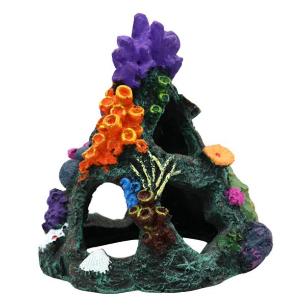 

1pc resin rockery aquarium ornament lifelike coral reef underwater decor decorations